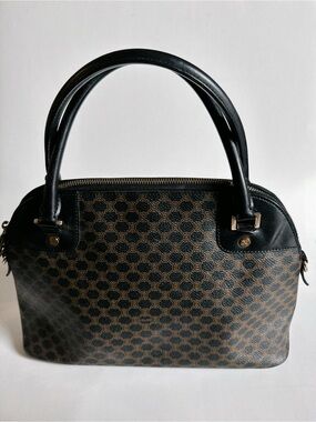 Celine Brown & Black Vintage 2000s Macadam Dome Bag